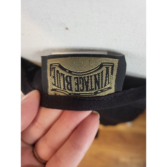 Vintage "Vintage Blue" Black Rayon Blend Slip Dress Size M Grunge - Picture 5 of 6